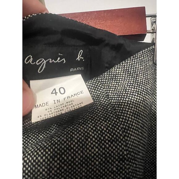 Agnes B. Paris Wool Blend Skirt with Lace Inset Sz. 40 (US 8) - Picture 4 of 5